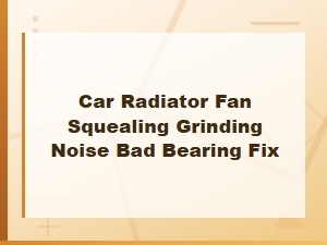 Car Radiator Fan Squealing and Grinding Noise: Diagnosing and Fixing a Bad Bearing